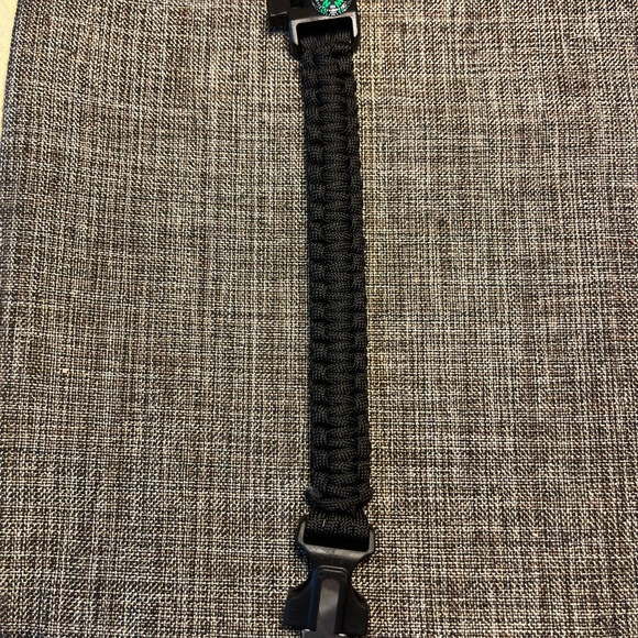 5292-HTT Paracord Bracelet Waterproof Outdoor Adjustable Survival-Black Color - Picture 2 of 14